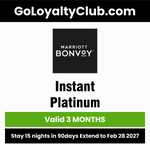 Instant Marriott Platinum For 3 months and 15 nights challenge （Use Your Existing Account!）